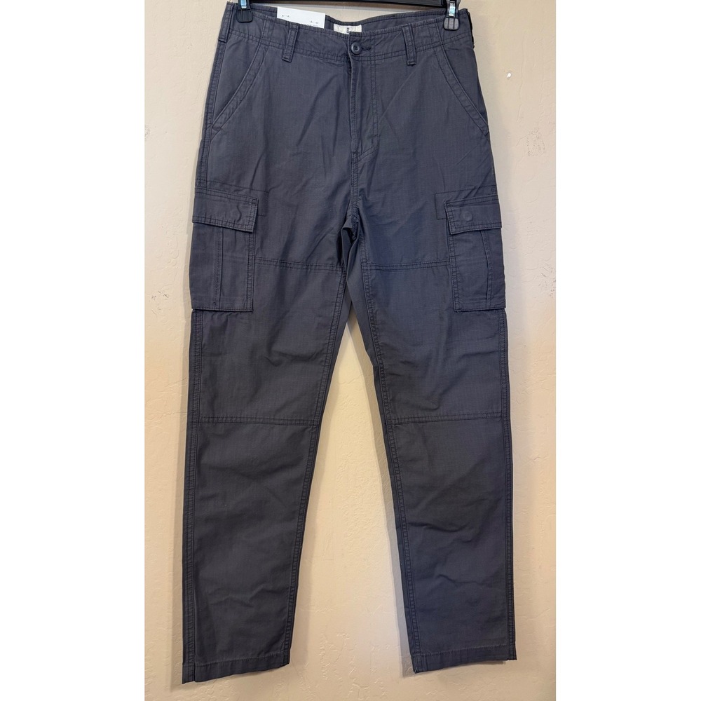 Mutual Weave Cargo Pants Mens 30x32 Iron Grey Relaxed Taper Ripstop Cotton New